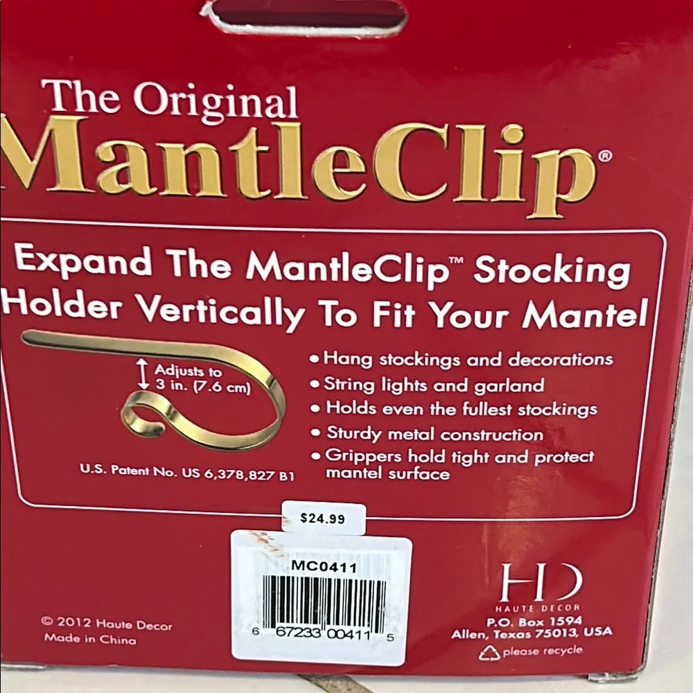 NWT The Original Mantle Clip Holders